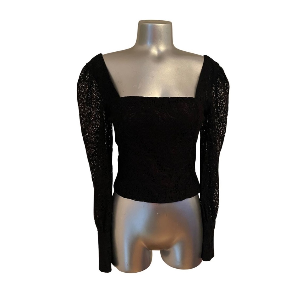 Dynamite Mesh Long-Sleeve Corset Top – Size S